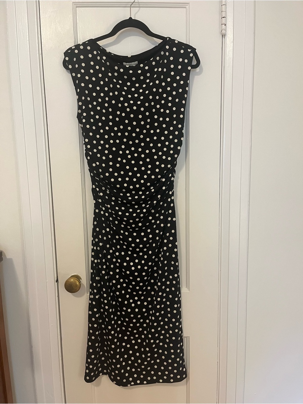 H&M Black Polkadot Dress - Cinched waist - large
